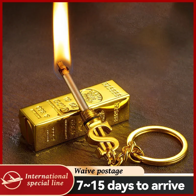 2024 New 10000 Match Lighter Windproof High Value Gold Bar Shape Kerosene Lighter Creative Personality Anti-drop  cool lighter