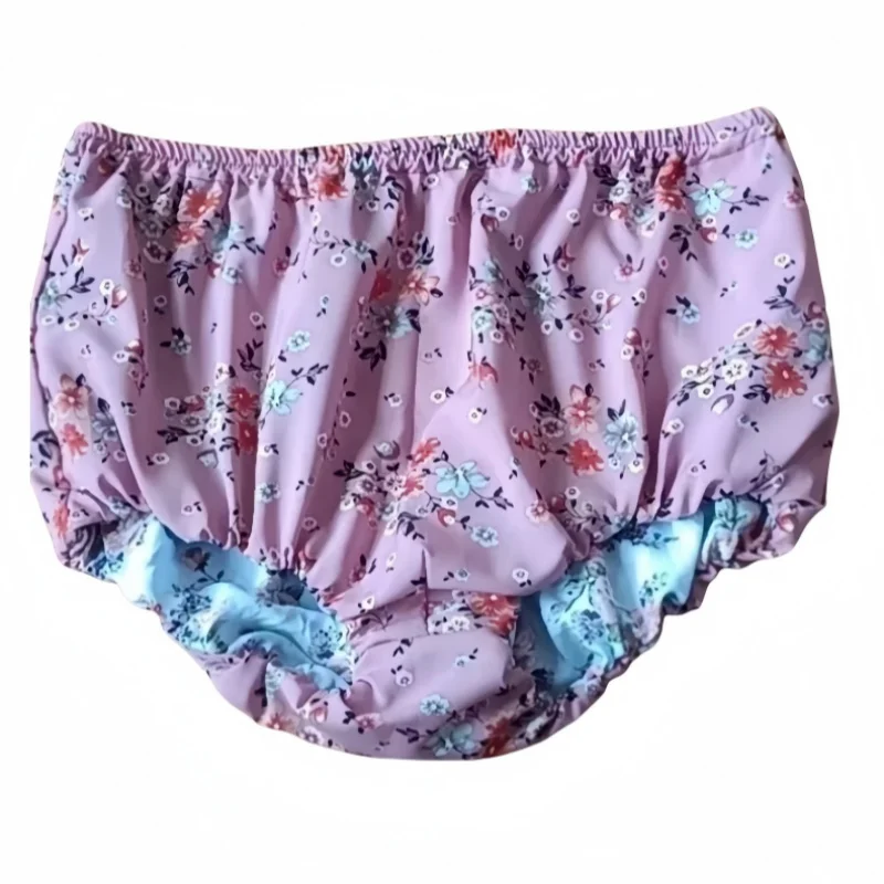 ABDL Bloomers Loose Soft Comfortable Breathable Mens Womens High Waist Panties Double-Layer Pure Cotton Floral Pattern Underwear