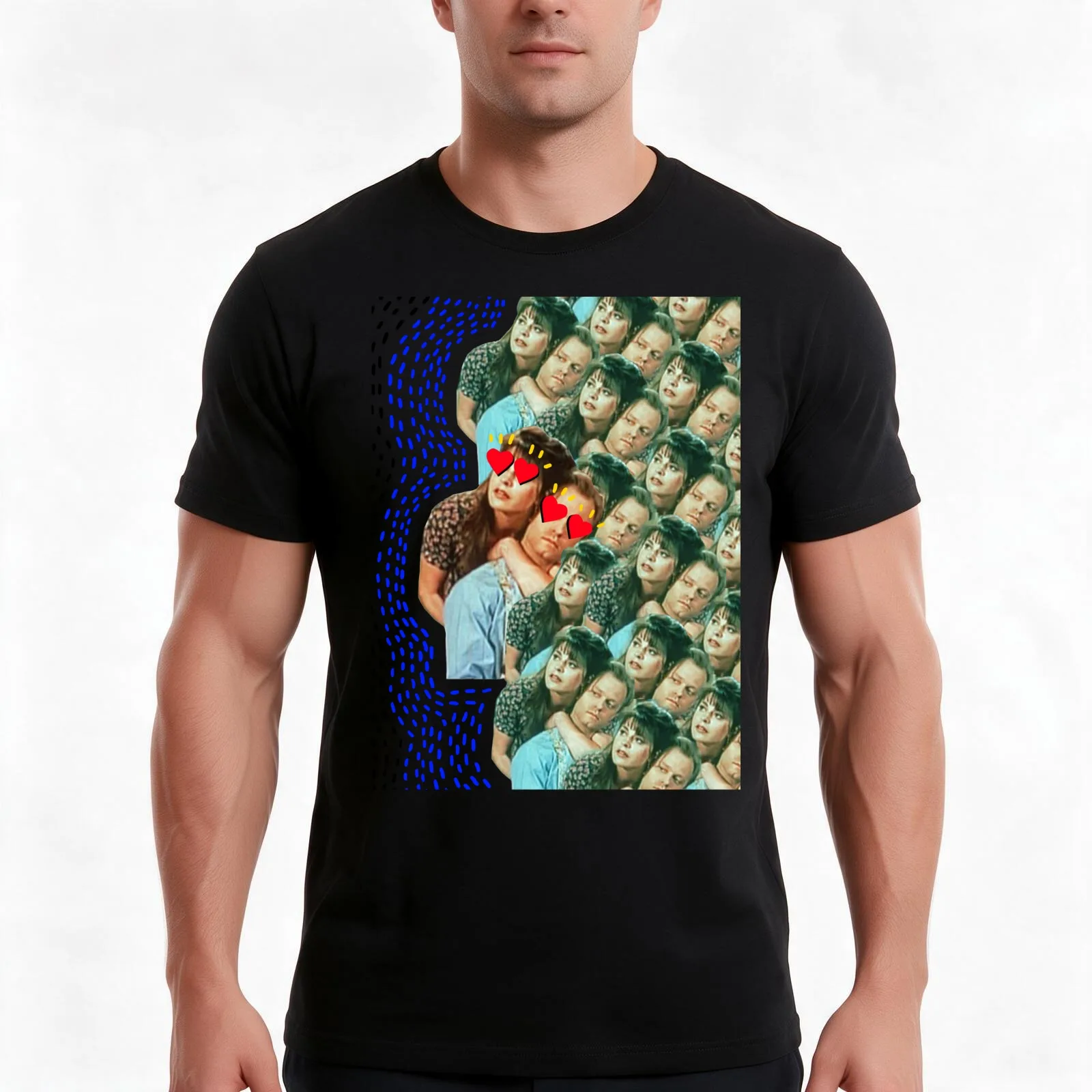 niles&daphne T-Shirt, Summer Casual Cotton Tee, Oversized Streetwear Tops, Vintage Graphic Print, Loose Fit Short Sleeve