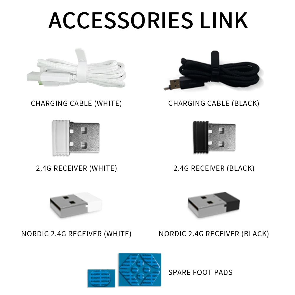 Darmoshark 1 Set Mouse Foot Sticker N3/M3/M3Pro/N7 MAX Gaming Mouse Non-Slip Pad 2.4G Receiver E-Sport Gamer Accessories