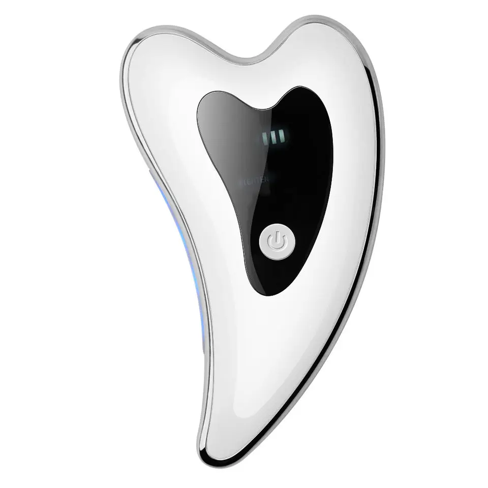 Biblioteca intelligente Gua Sha Microcorrente Vibrazione Massaggiatore viso Rughe Face Lift Guasha Strumento viso Dispositivo elettrico Gua Sha