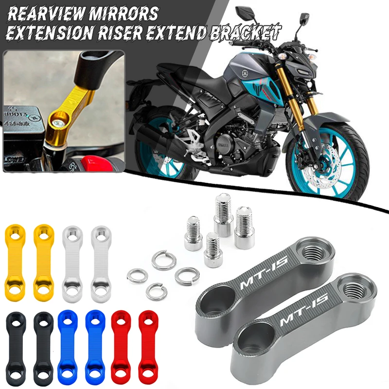 

For MT-15 mt15 mt 15 2018 2019 2020 2021 Motorcycle Accessories Aluminum Mirrors Riser Extension Bracket Rearview Mirror Extend