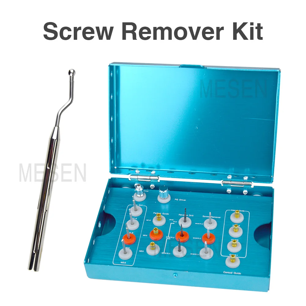 SALE！Dental implant screw removal kit,break the screw and take out the surgical instrument bag， Screw extractor dental tools