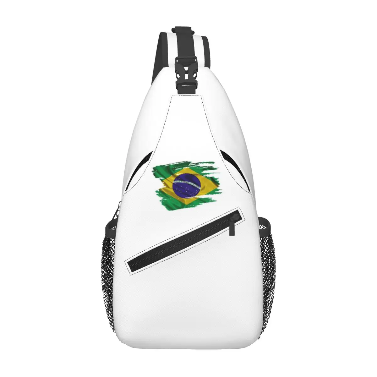 

Brazil National Flag Chest Bag Men Sling Crossbody Backpack Chest Bag Traveling Hiking Daypack Shoulder Bag