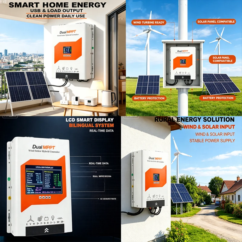6000W Hybrid Controller for Outdoor Camping Super Boost Charging with Dump Truck Compatible with Wind Turbines Generators