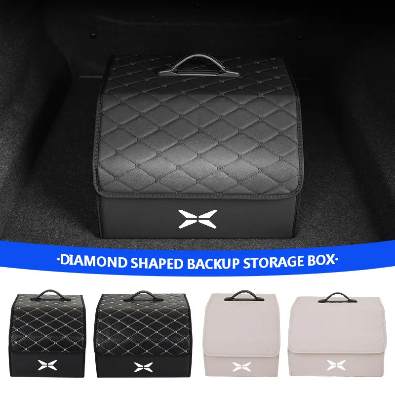 

For Xiaopeng Car Styling Trunk Organizer Box Leather Folding Large Capacity Storage Box Tools P5 P7 G9 G3i 670N 670E 480E 480N