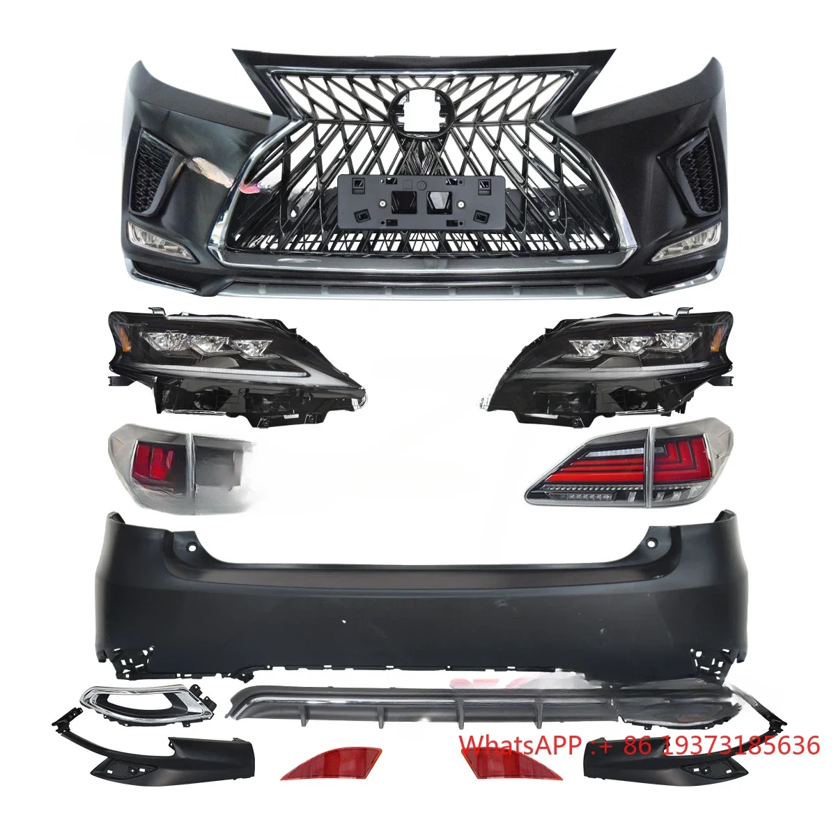 Lexus RX RX270 RX350 RX450h 2010-2015 Upgraded 2020 style front and rear bumpers triple LED headlights taillights body kit