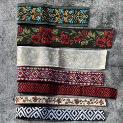 1 Meter 20MM 25MM 33MM 50MM Woven Jacquard Ribbon Geometric Butterfly Flowers Continuous Delivery