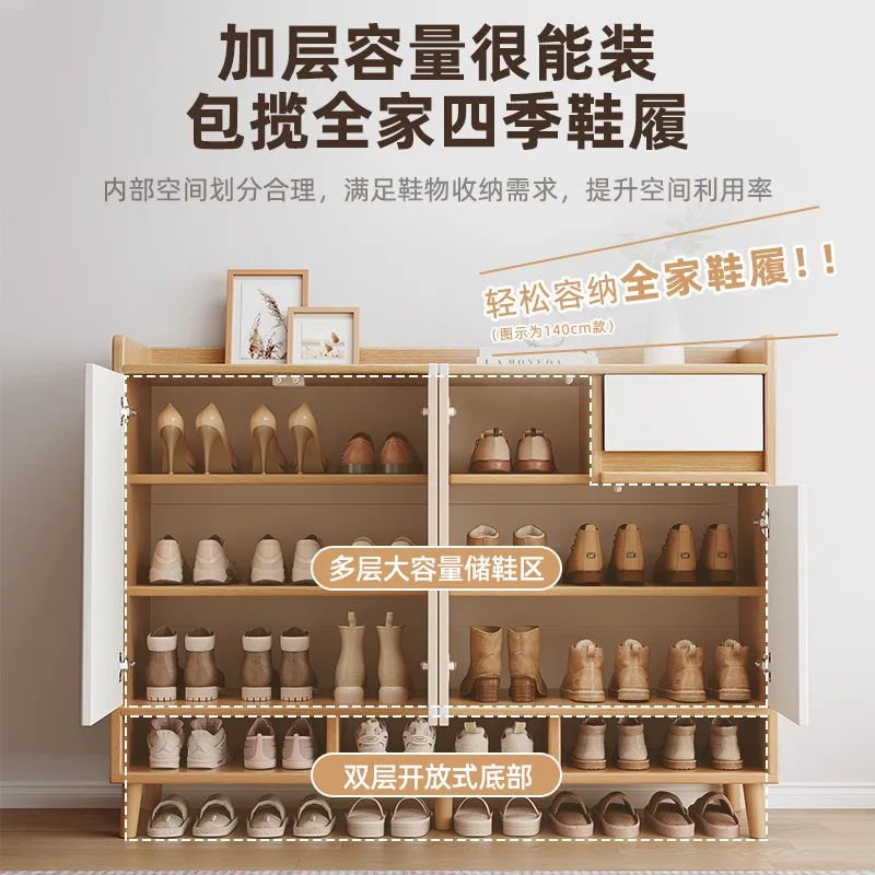 Zapatero de madera maciza, pasillo de entrada para el hogar, nuevo