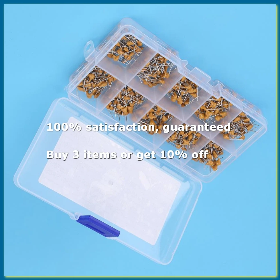 500Pcs 10 Values 10PF-680PF Monolithic Ceramic Capacitor Assorted Kit-DTB1