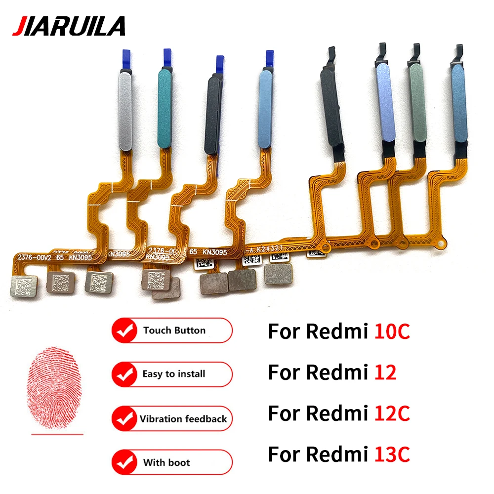 

10Pcs/Lot Great Fingerprint Sensor Scanner For Xiaomi Redmi 13C 12 12C 10C Touch ID Connect Home Button Flex Cable Parts