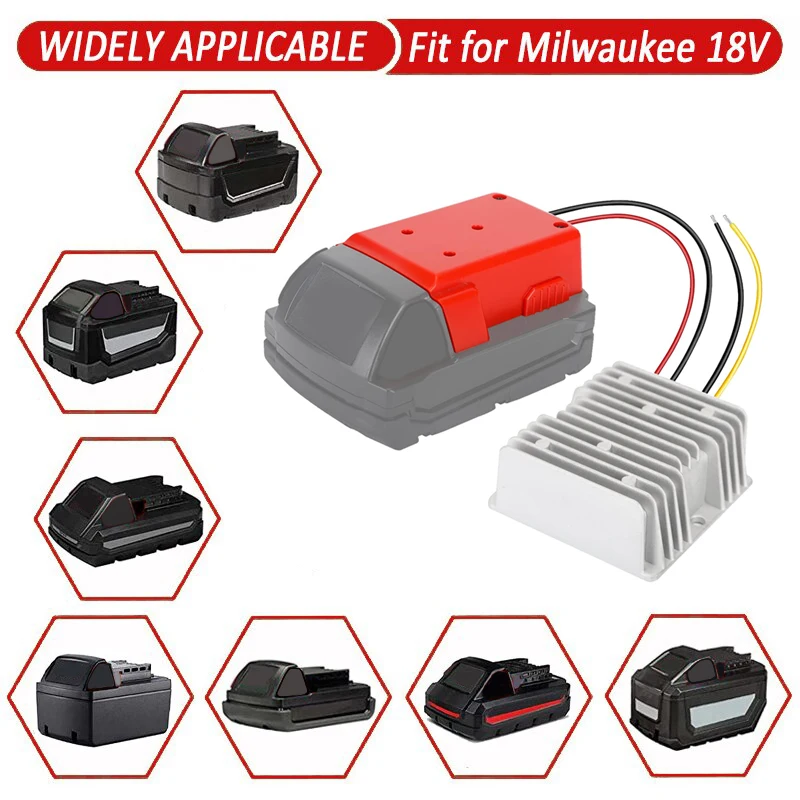 Convertitore di tensione cc Step-Down 15A 180W per Milwaukee 18V a 12V alimentazione Dock batteria adattatore fai da te convertitore Buck Boost automatico