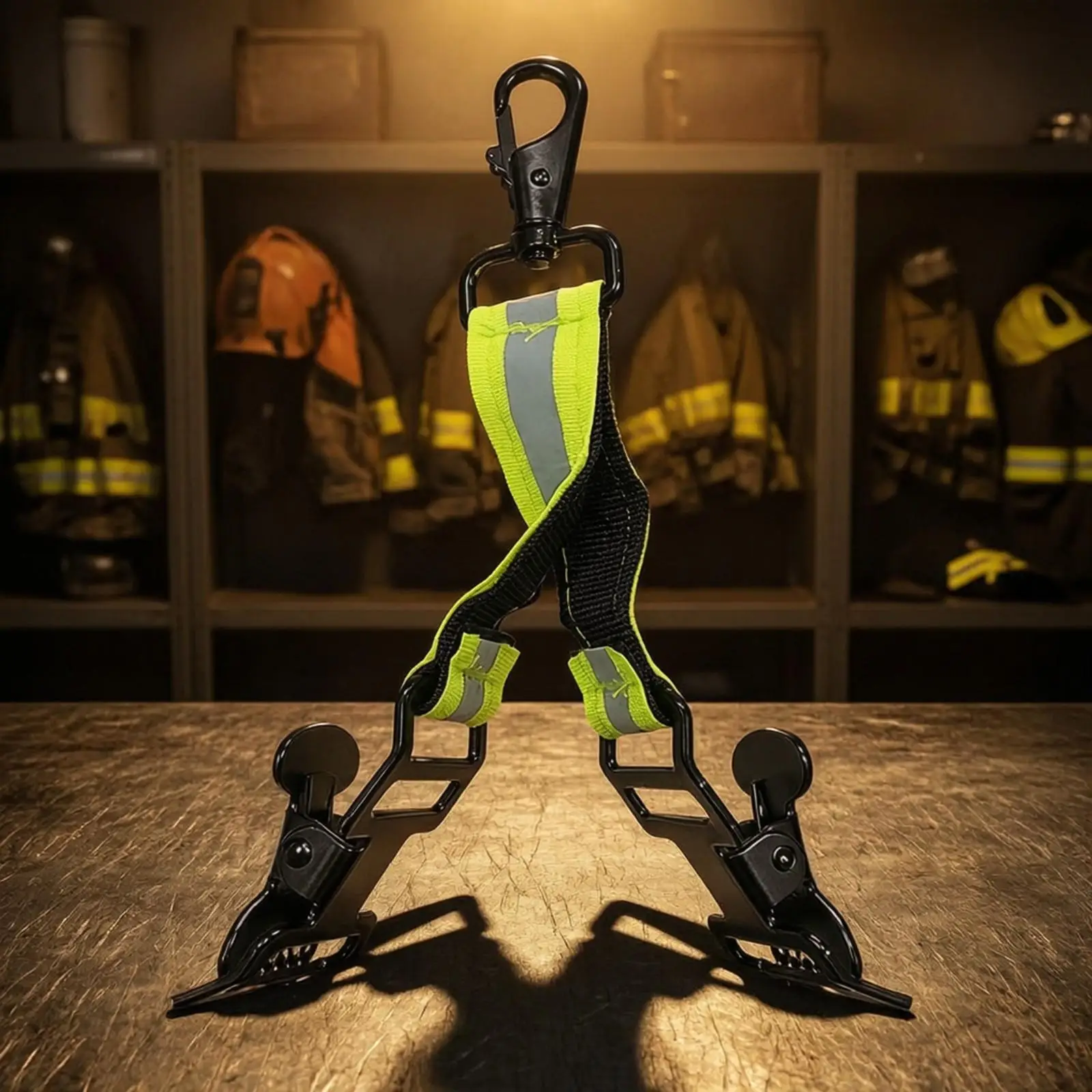 Compact Firefighter Belt Clip Glove Strap Nylon Carabiner Holder for Belt Harness Tool Bag Quick Draw Gear