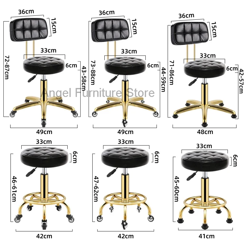 Hairdressing Stool Vintage Barbershop Barber Chair Salon Furniture Beauty Stools Professional Rotating Rolling Work Chairs