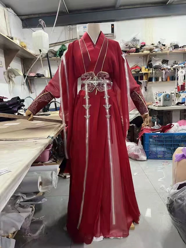 Li LianHua Male Swordman Costume for Drama Mysterious Lotus Casebook Men\'s Stage Performance Cosplay Hanfu Outfits Hair Tiaras