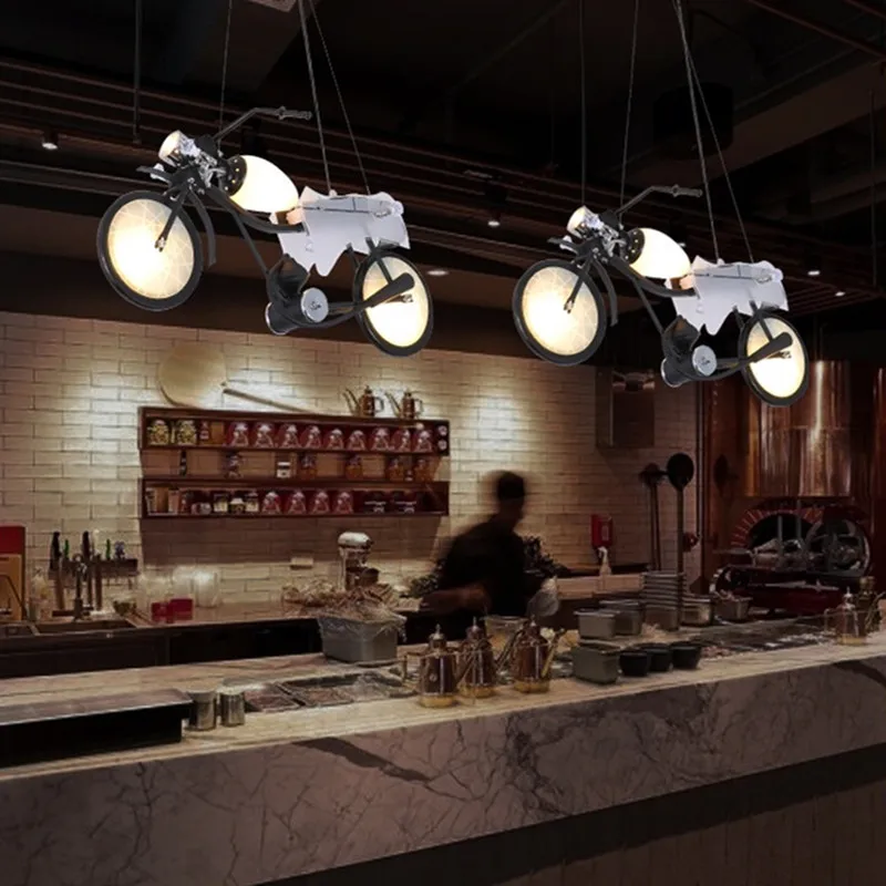 

Industrial style pendant light creative motorcycle children room clothing store front desk restaurant bar counter pendant light