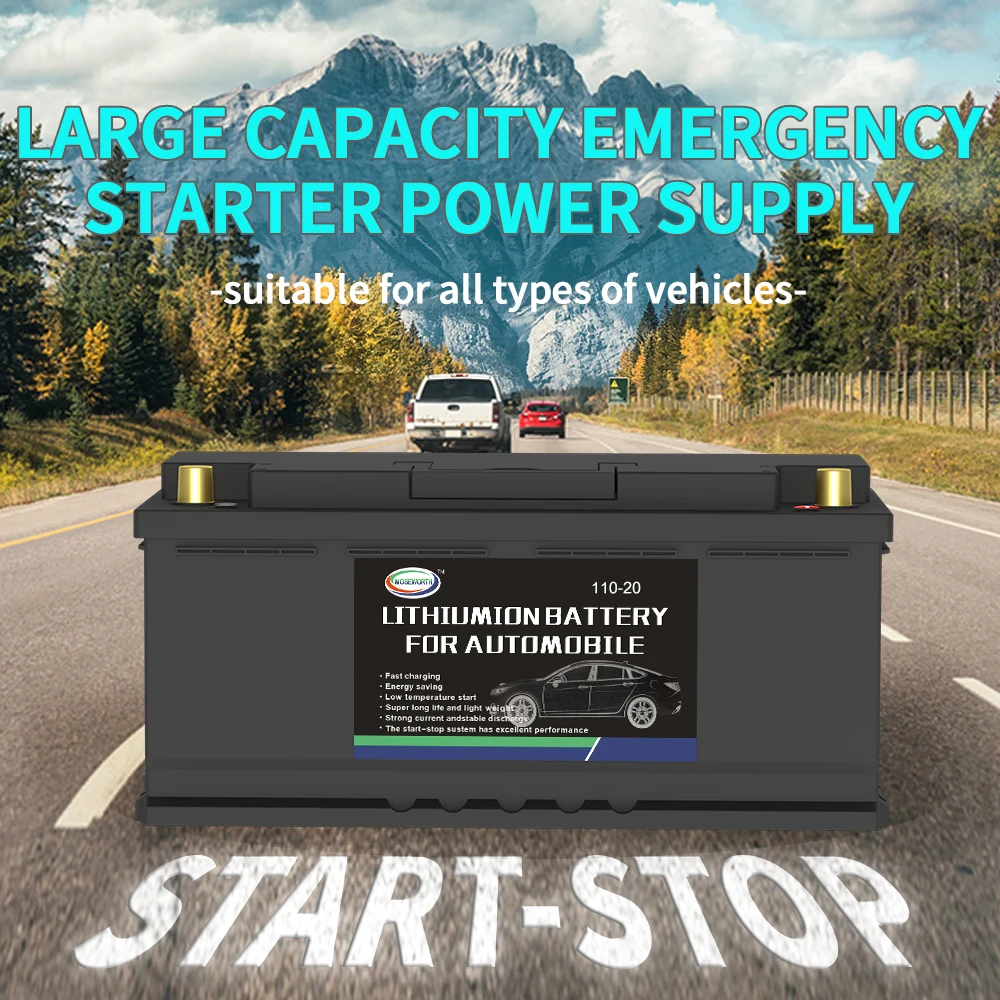 LiFePO4 12V 120Ah Car Battery Starter Battery 2300CCA Lithium Iron Phosphate Automotive Battery Jump Starter Auto Boat Caravan