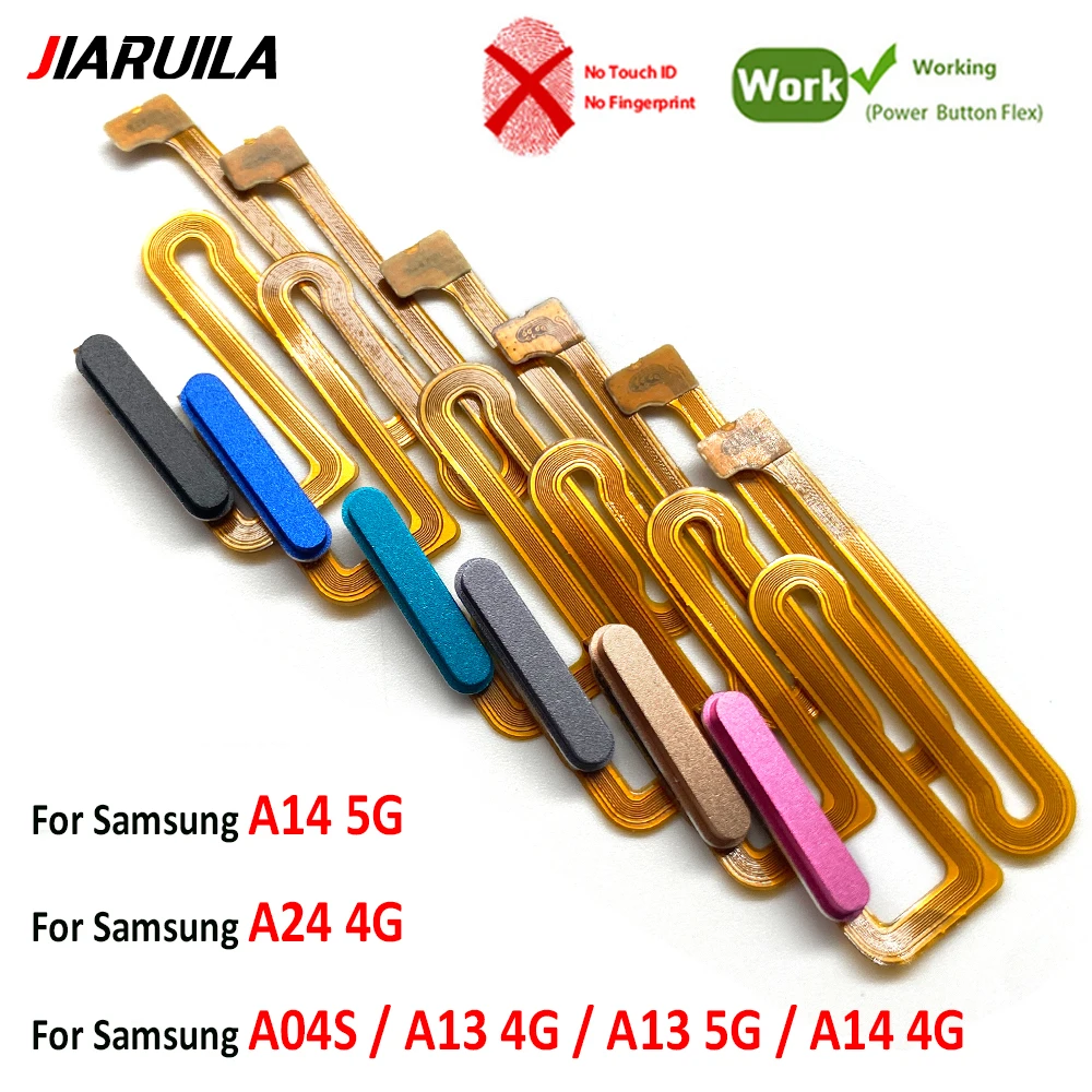 Botón de encendido, Cable flexible, interruptor de tecla lateral, Control de encendido y apagado sin Sensor de huellas dactilares, reparación para Samsung A04S A13 4G A13 5G A14 4G