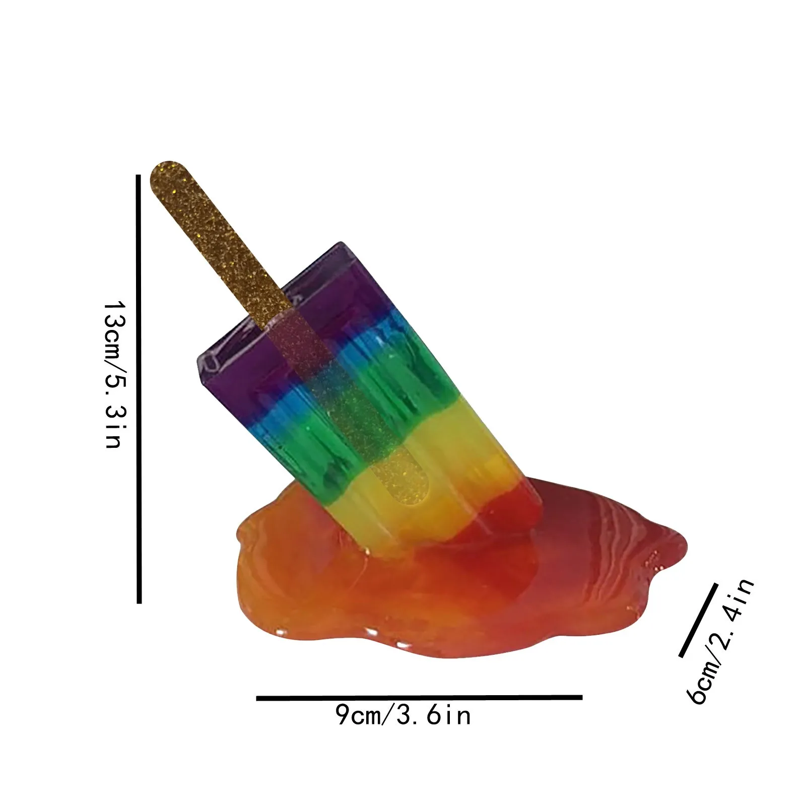 Melting Popsicle Lollipop Resin Decor Handmade Art Desk Accessory Kawaii Room Decorations Unique Gift Creative Home Ornaments view 4
