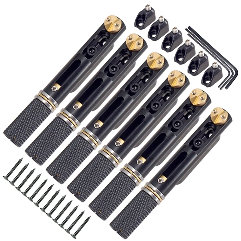 

6Pcs Split Single Branch Headless Fixed Guitar Bridge With Screws For Electric Bridge Guitar Accessories