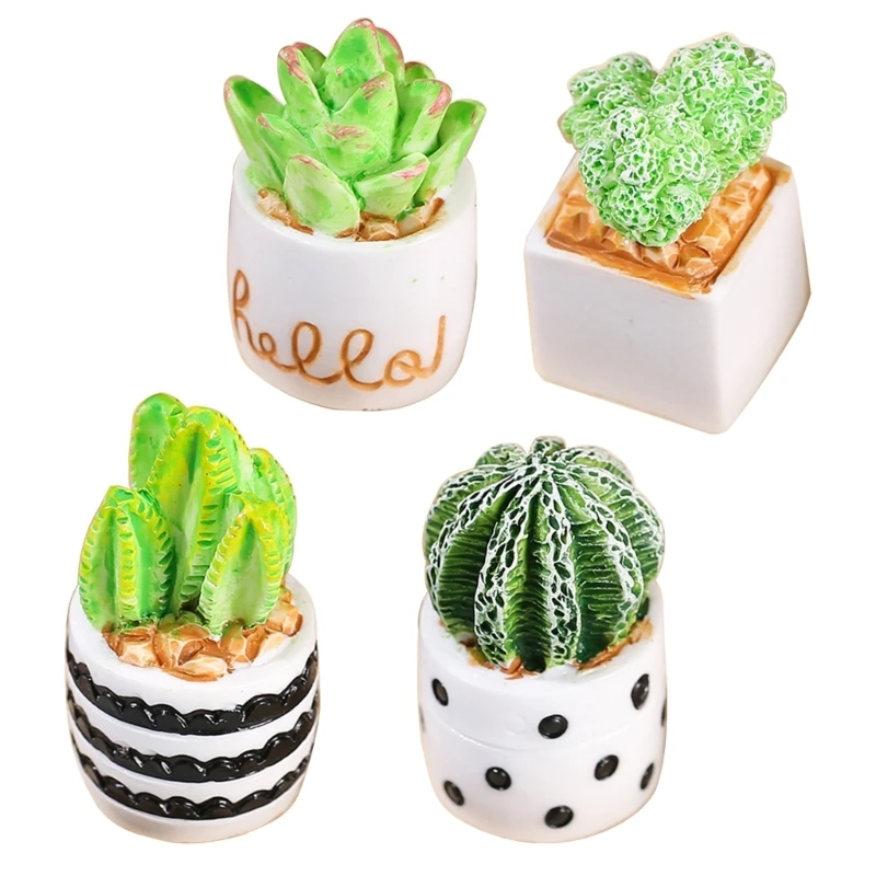 Dollhouses Mini Potted Plant Ornaments Simulations Indoor Pretend Play Toy