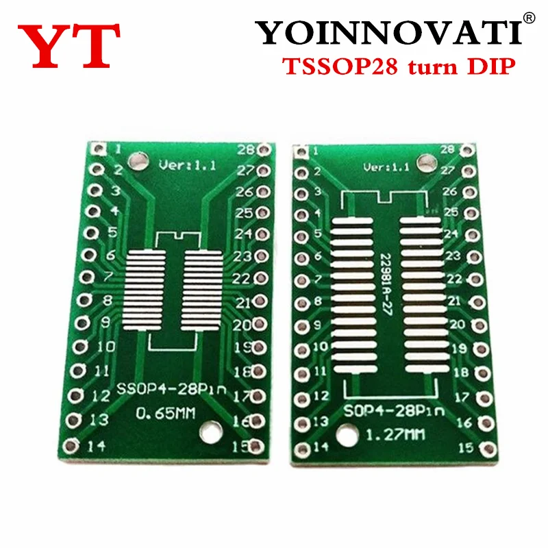 5pcs TSSOP28 SSOP28 SOP-28 SOP28 to DIP28 Transfer Board DIP Pin Board Pitch Adapter