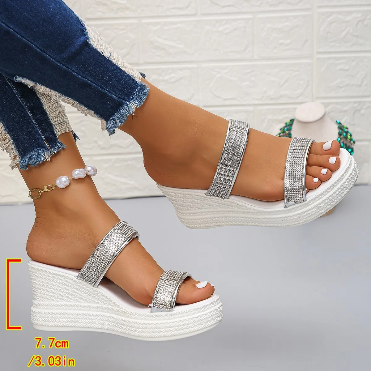 Women\'s Sandals 2024 Summer Wedges Platform Shoes Women Sandals Peep Toe High Wedges Heel Ankle Buckles Sandalia Female Sandals