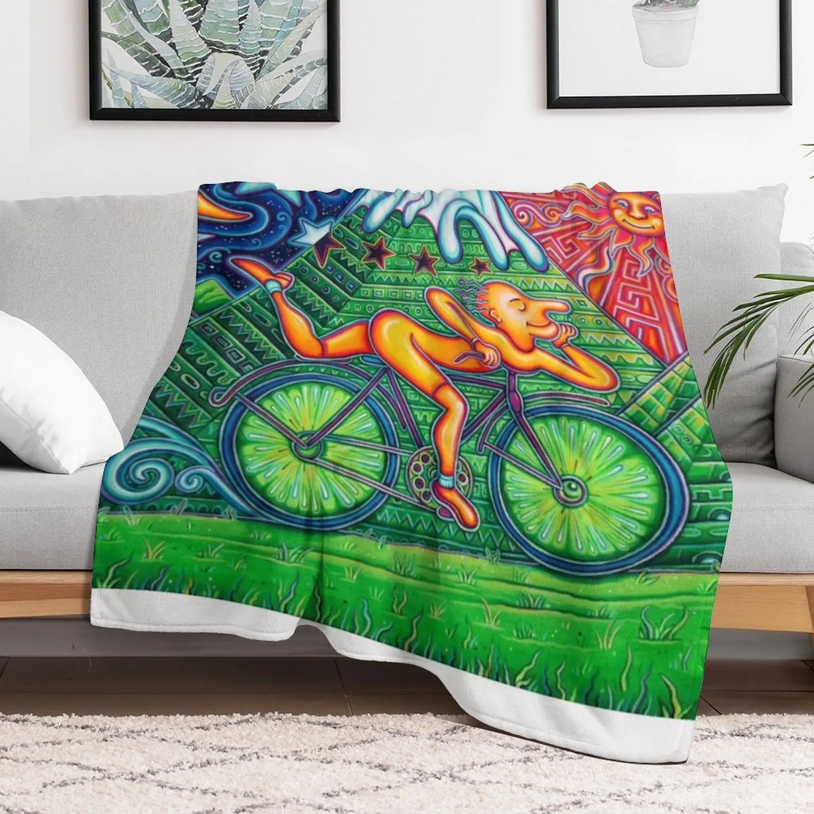 Bicycle Day Throw Blanket Soft Cozy Blanket for Pet Kids Adults