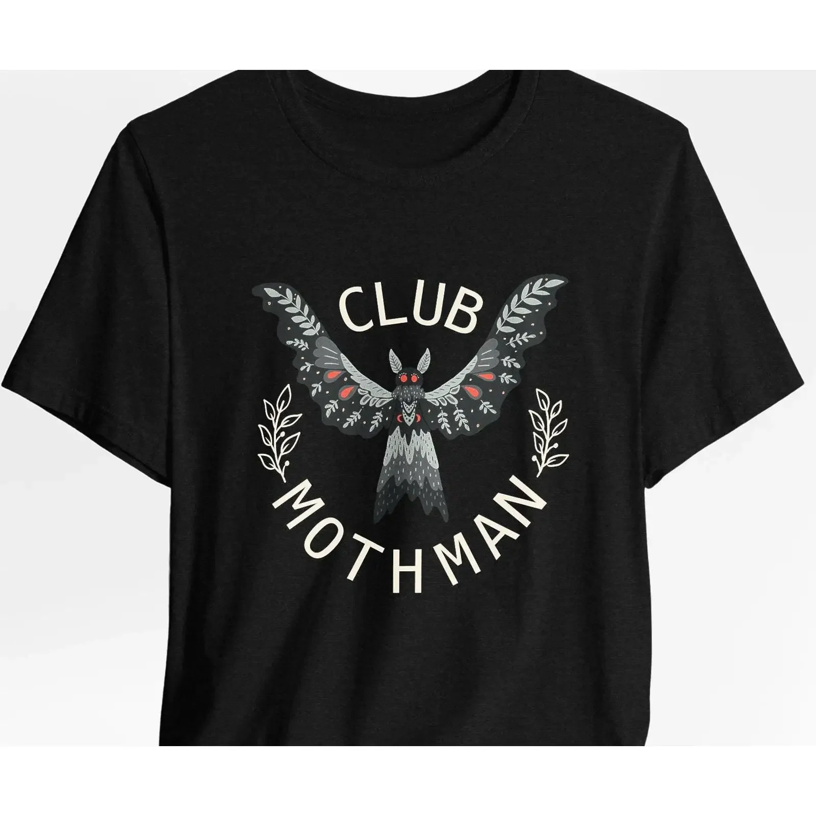 Mothman T-Shirt, handgezeichnetes Kryptid-Design, Vintage-Waschung, vielseitige Grafik, Designerkleidung, Streetwear für Herren
