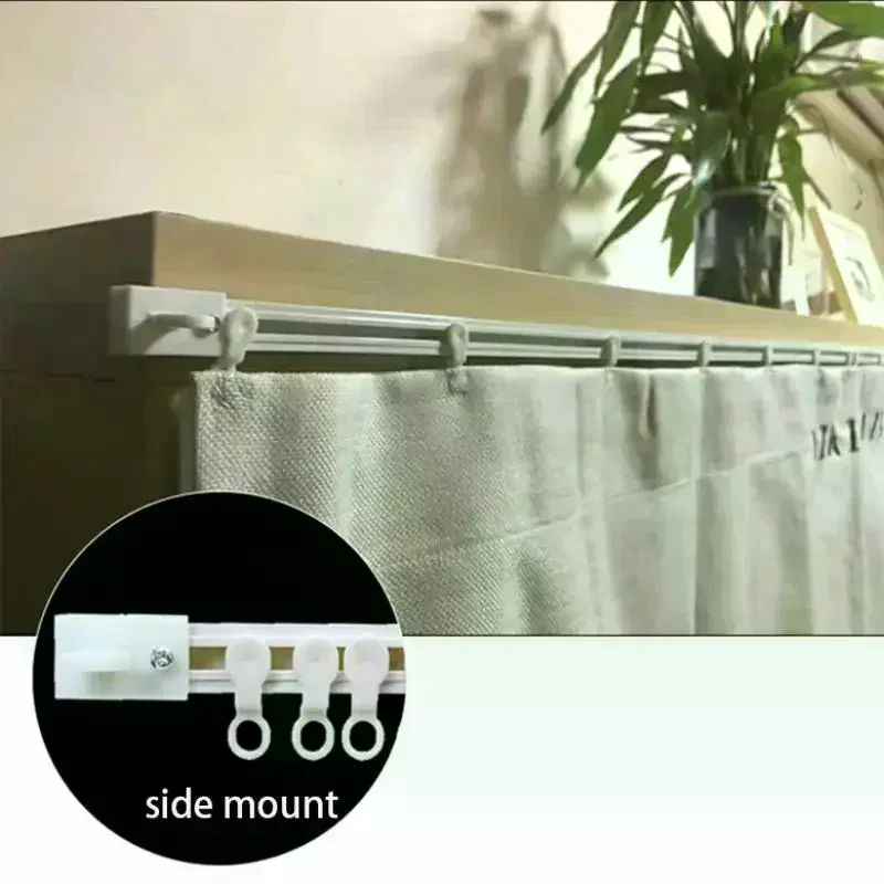 Self Adhesive Curtain Sliding Track Without Punching Nano Silent Track Top Mounted Side Mounted Home Window Decor Accessorie