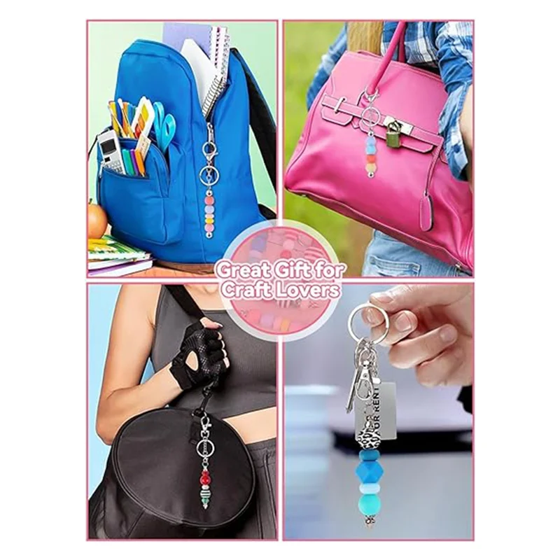 

A19F-Beadable Keychain Bars DIY Blank Keychain Removable Beadable Keychain Bars For DIY 30Piece