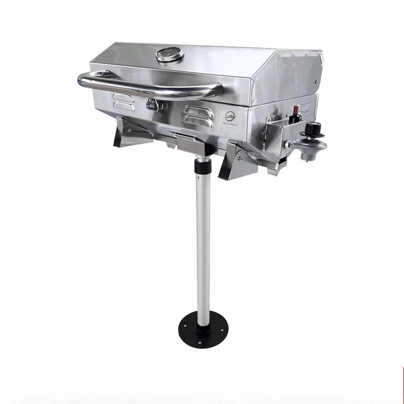 

Stainless steel with fishing seat bar leg height vertical gas grill