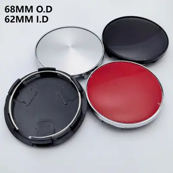 4個無標誌汽車輪圈中心蓋,68毫米/62毫米輪圈蓋,黑色紅色銀色徽章輪圈蓋裝飾配件 6 最佳銷售 62毫米中心蓋 - №1
