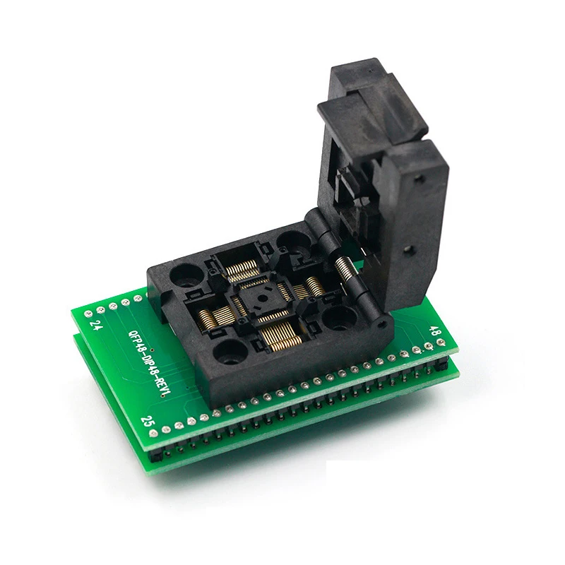 

Адаптер программатора QFP48 к DIP48 IC, чип сбора 0,5 мм, тестовый разъем MCU TQFP48/LQFP48/QFP48 к DIP48 с горящим сиденьем