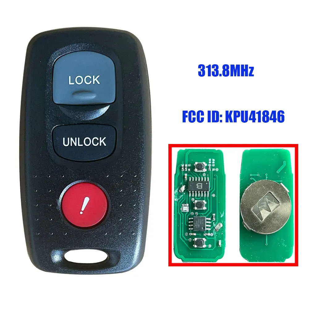 Replacement Keyless Entry Remote Car key For Mazda KPU41846 313.8Mhz 3 6 FCC ID: KPU41846/ KPU41794