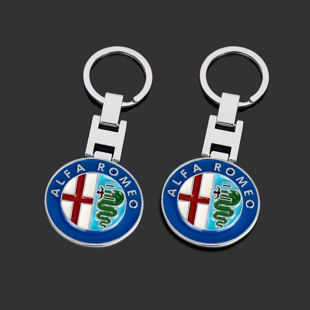 Car Badge Keychain Keyring Key Chain Pendant Decoration For Alfa Romeo MiTo Giulia Giulietta 147 159 Stelvio Sticker Accessories