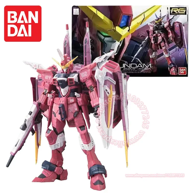 BANDAI JUSTICE GUNDAM Cartoon Peripheral Assembly Toy Trendy Figure Ornament Decoration Children's Birthday Gift RG 09 1/144