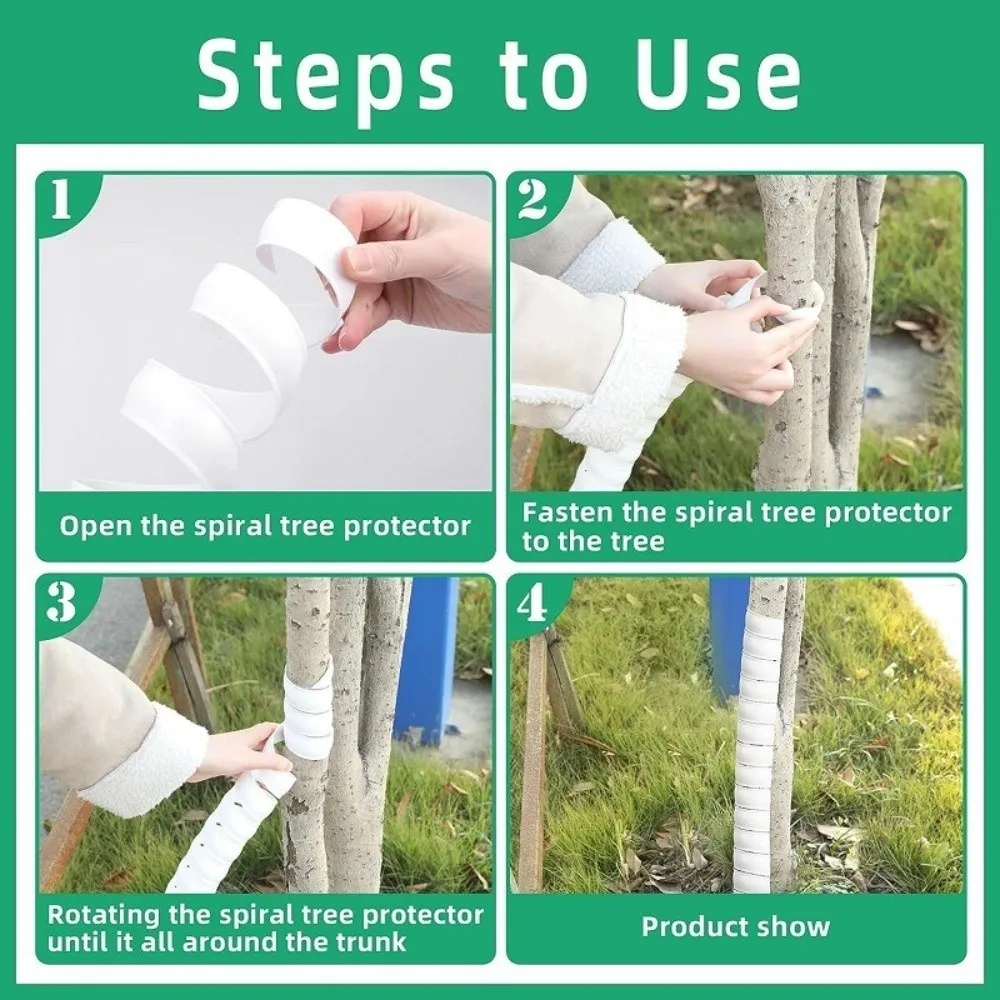 Copertura per corteccia d'albero 40 cm Protezione per corteccia d'albero Protezione per albero flessibile in plastica Avvolge il tubo a spirale Protezione per il tronco dell'albero Prevenzione dei cervi
