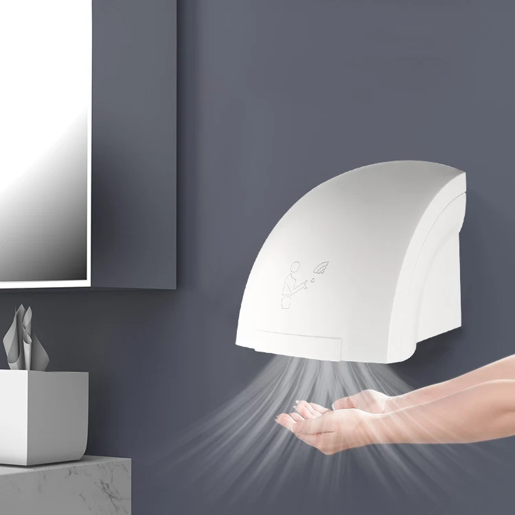 Plastic White Hand Dryer Electric Automatic Sensor Handy Wash Commercial for Bathroom
