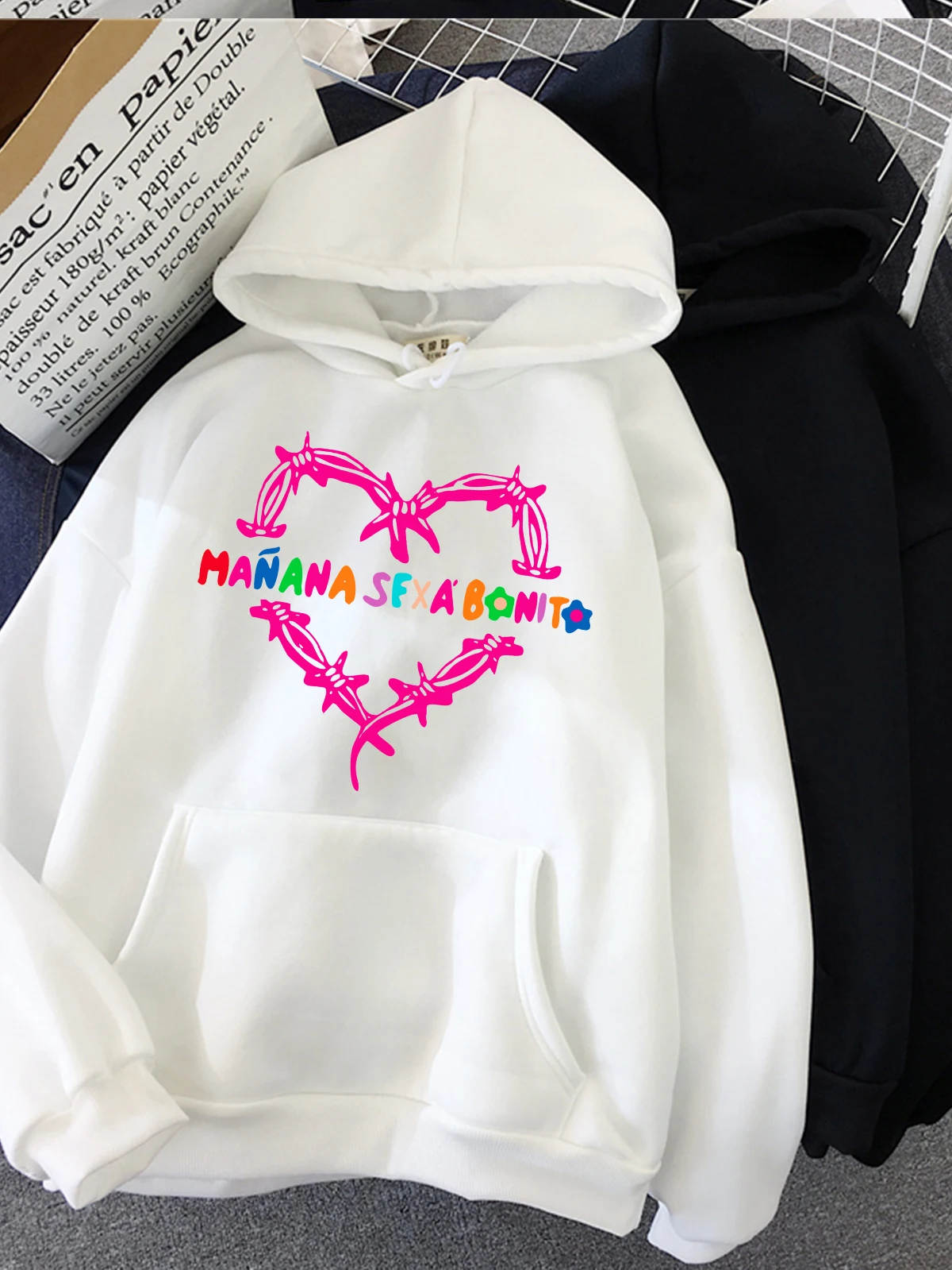 Hirsionsan Colorful Heart Print Sweatshirt Women Soft Casual Loose Chic Female Hoodies 2023 Winter New Warm Fleece Girls Tops