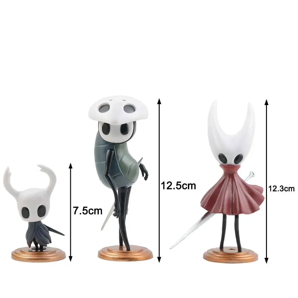 3 stücke Hohl Knght Figur Anime Silksong Spiel Die Ritter Hornet/Seth Sammeln PVC Modell Puppe Spielzeug Weihnachten Halloween geschenk
