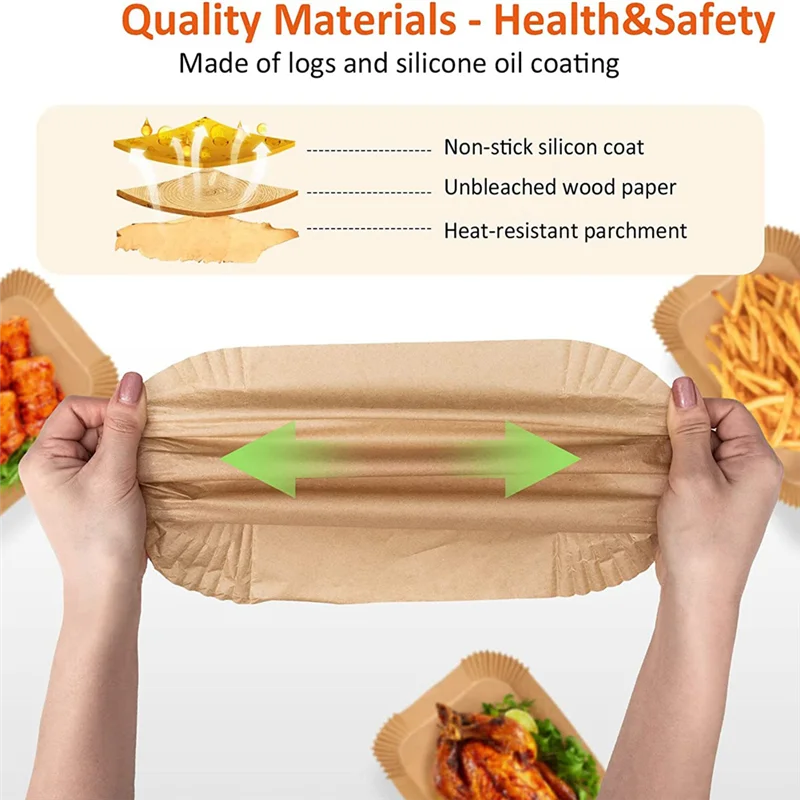 Air Fryer Liners Disposable Paper For Ninja Dual,200 Pcs Air Fryer Liners Rectangle, Air Fryer Accessories A62X