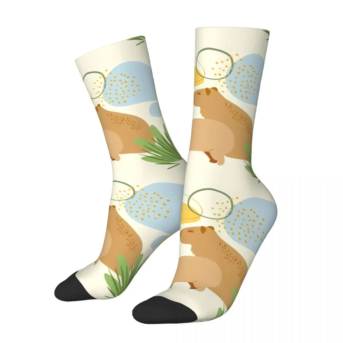 Vintage Abstract And Minimal Men's compression Socks Unisex Capybara Harajuku Seamless Printed Novelty Crew Sock