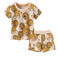 Jumping Meters New Arrival 2-7T Lion Baby Outfits Summer Short Sleeve Children's Clothing Sets Toddler Kids 2 Pcs Suits Outfits