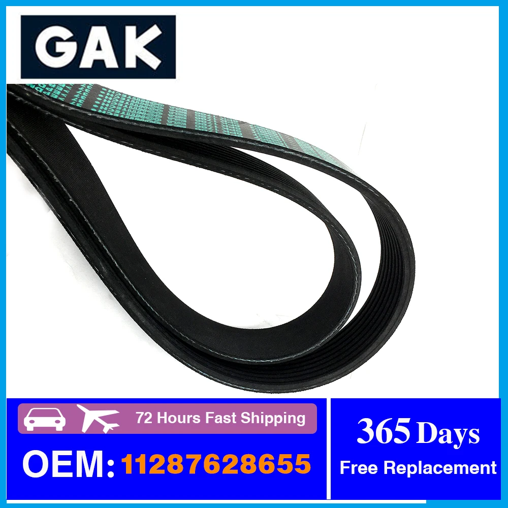 GAK Brand High Quality For BMW F01 F02 730i 730Li N52N Saloon V Rib Transmission Belt OEM 8PK1786 11287628655