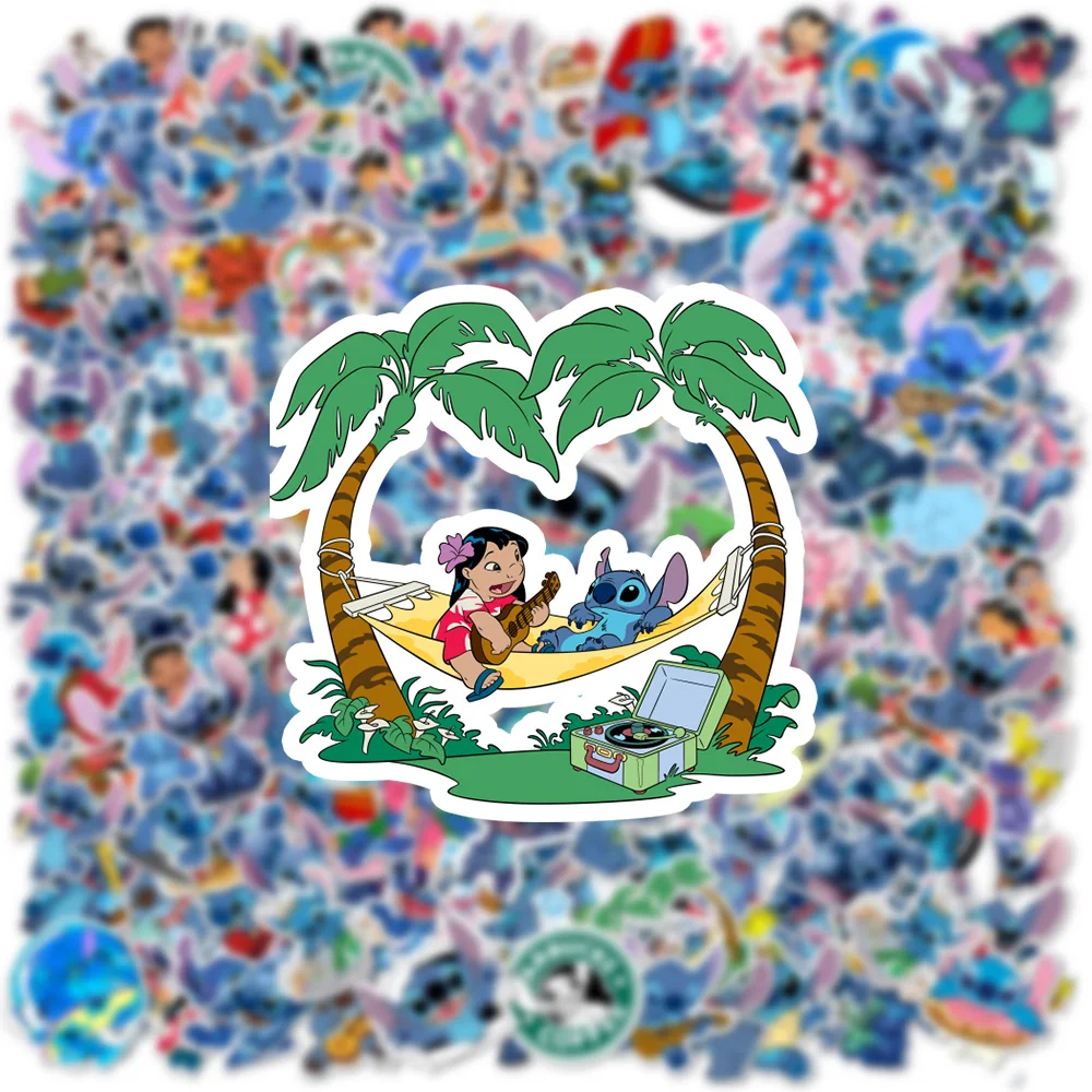 100PCS Disney Cute Cartoon Lilo & Stitch Stickers Kawaii Decals Kid Toy DIY Laptop Suitcase Notebook Decoration Sticker image 6