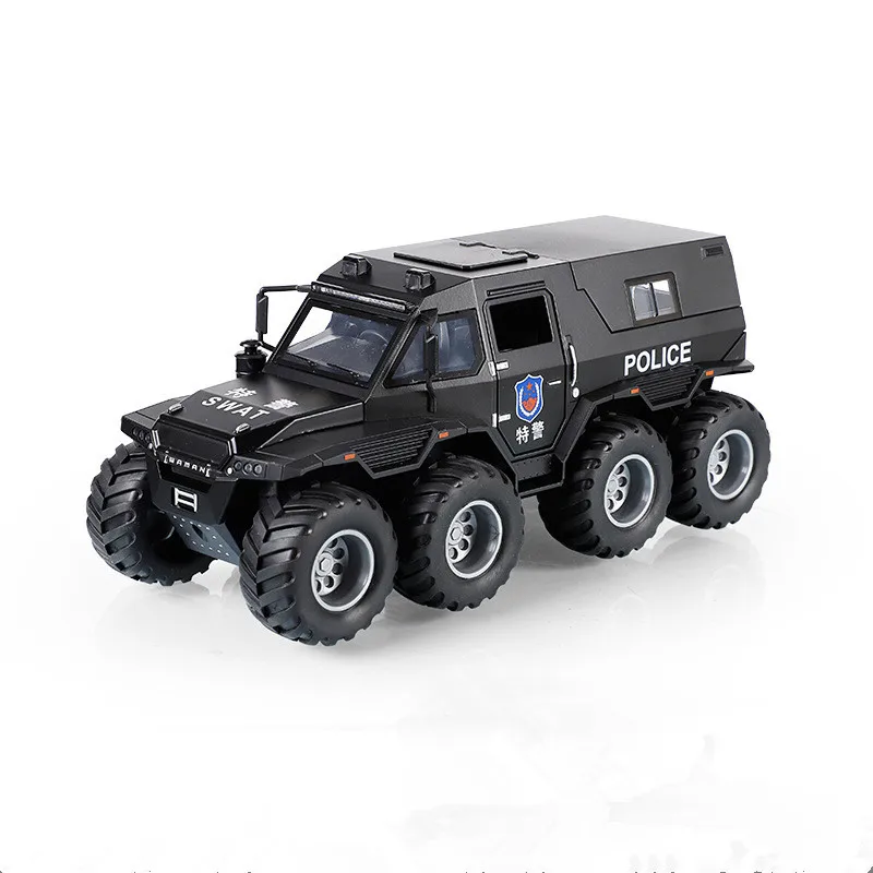 1:24 legierung ziehen zurück SWAT gepanzerte fahrzeug auto modell, rad stoßdämpfer auto spielzeug, simulation sound und licht, großhandel