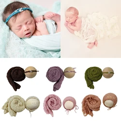 Don & Judy-Ensemble d'accessoires de photographie pour nouveau-né, enveloppes douces, chapeaux, vêtements de sauna, crochet fait main, couche d'emmaillotage en mohair, accessoires de séance photo
