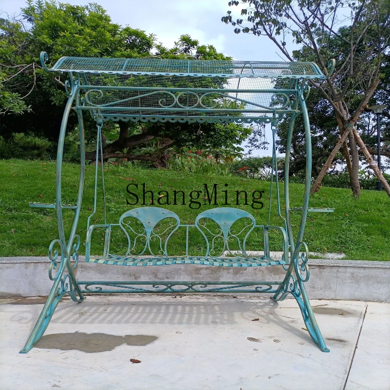 

FG outdoor rust-proof wrought iron hanging chair rocking bed, garden balcony rocking chair, indoor double swing