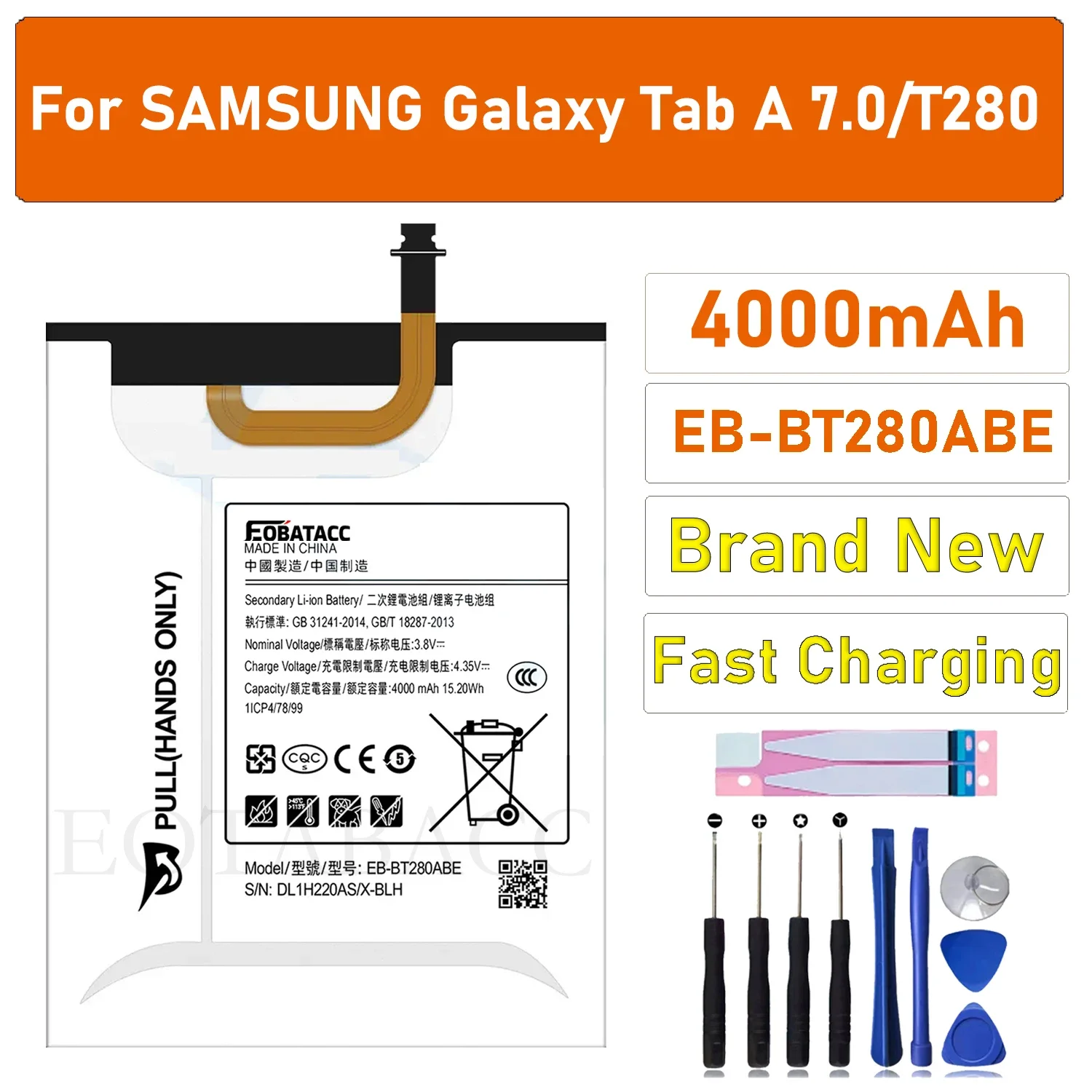 

100% New Original Battery EB-BT280ABE For Samsung T280/ Galaxy Tab A 7.0 /T285/ Battery + Free Tools